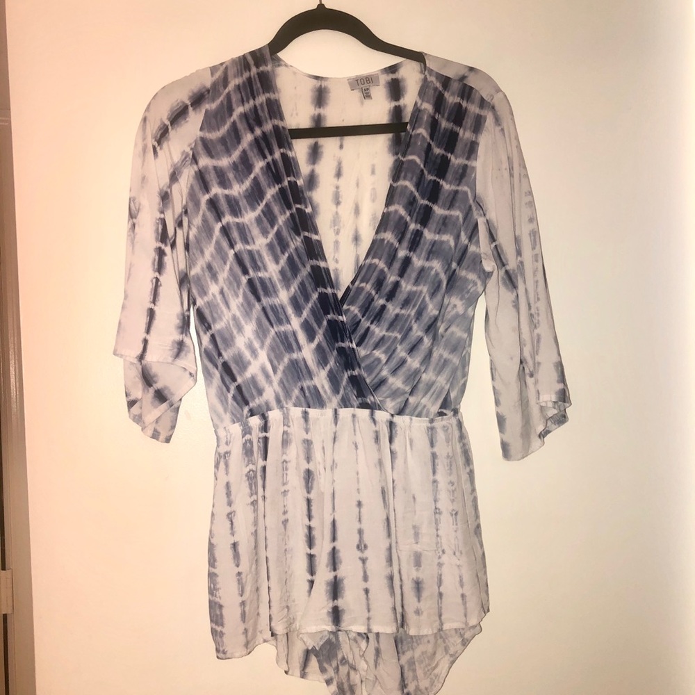 Tobi tie dye romper blue/white size small